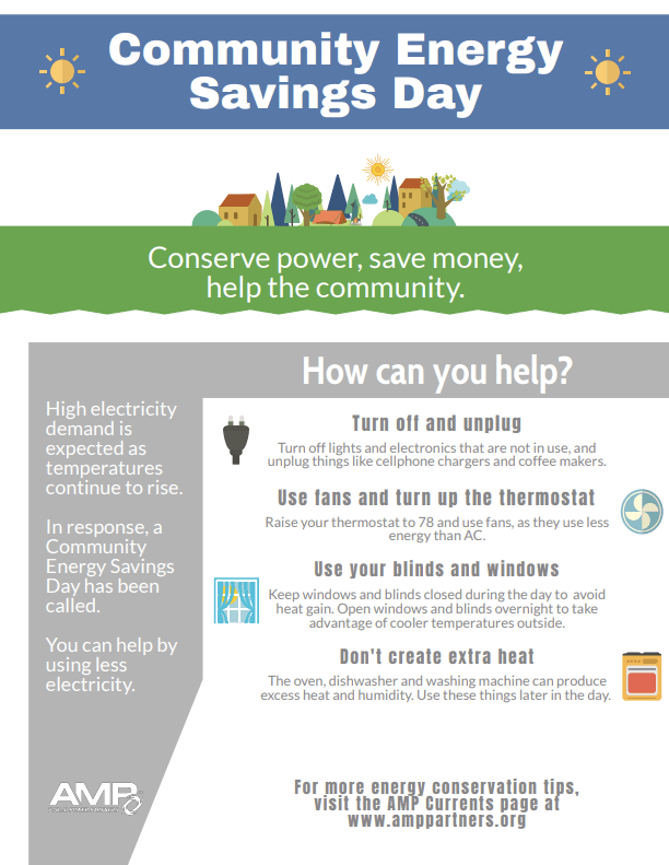 AMP Community Energy Savings Day Flyer